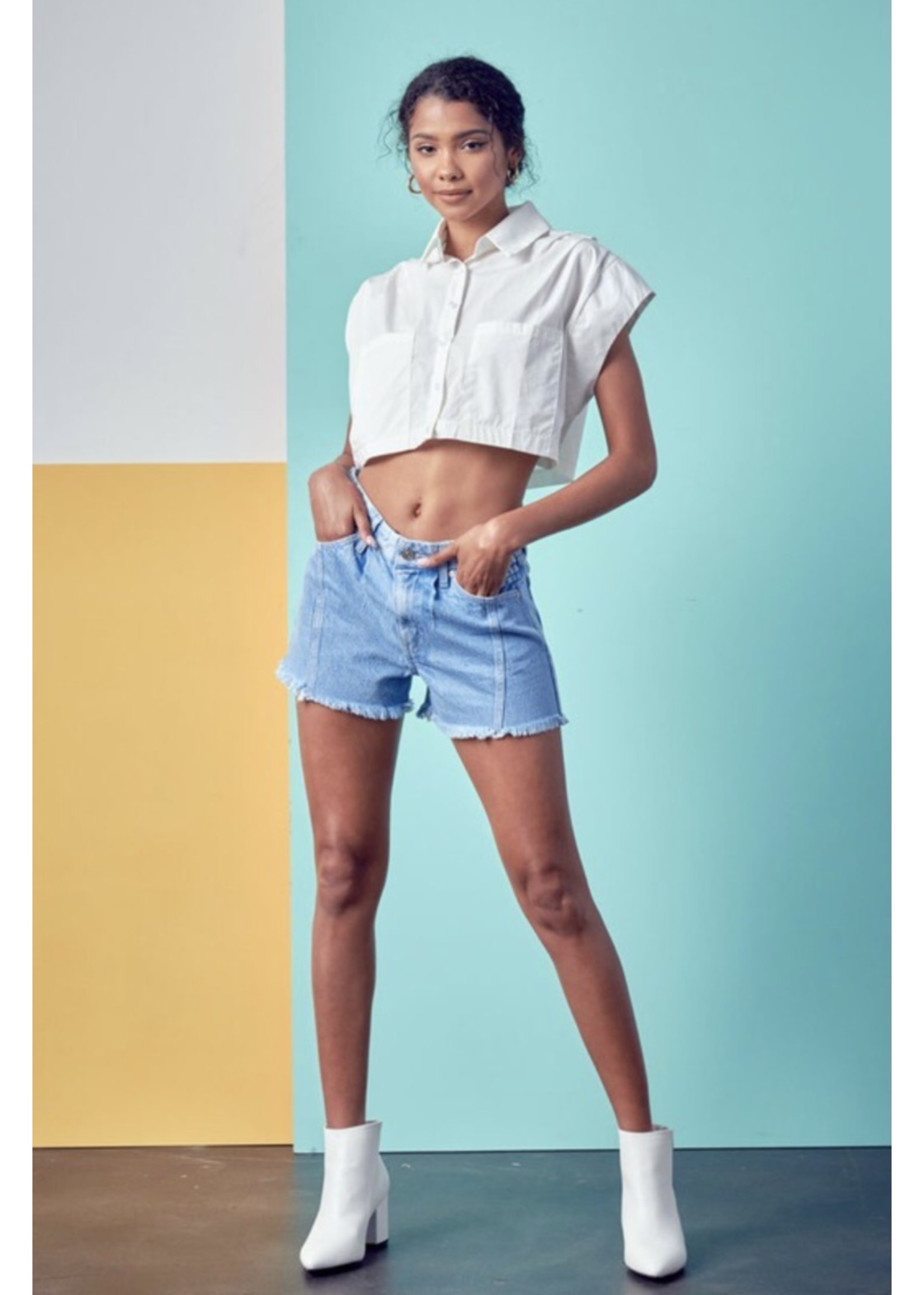 Kancan Kancan Highrise Frayed Zip Fly Short