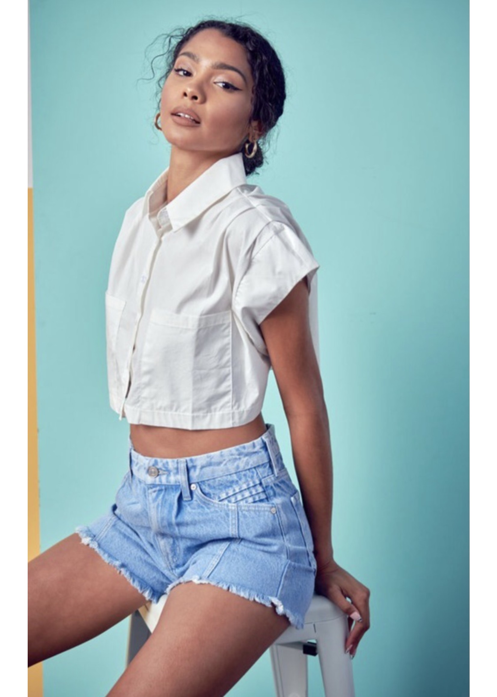 Kancan Kancan Highrise Frayed Zip Fly Short