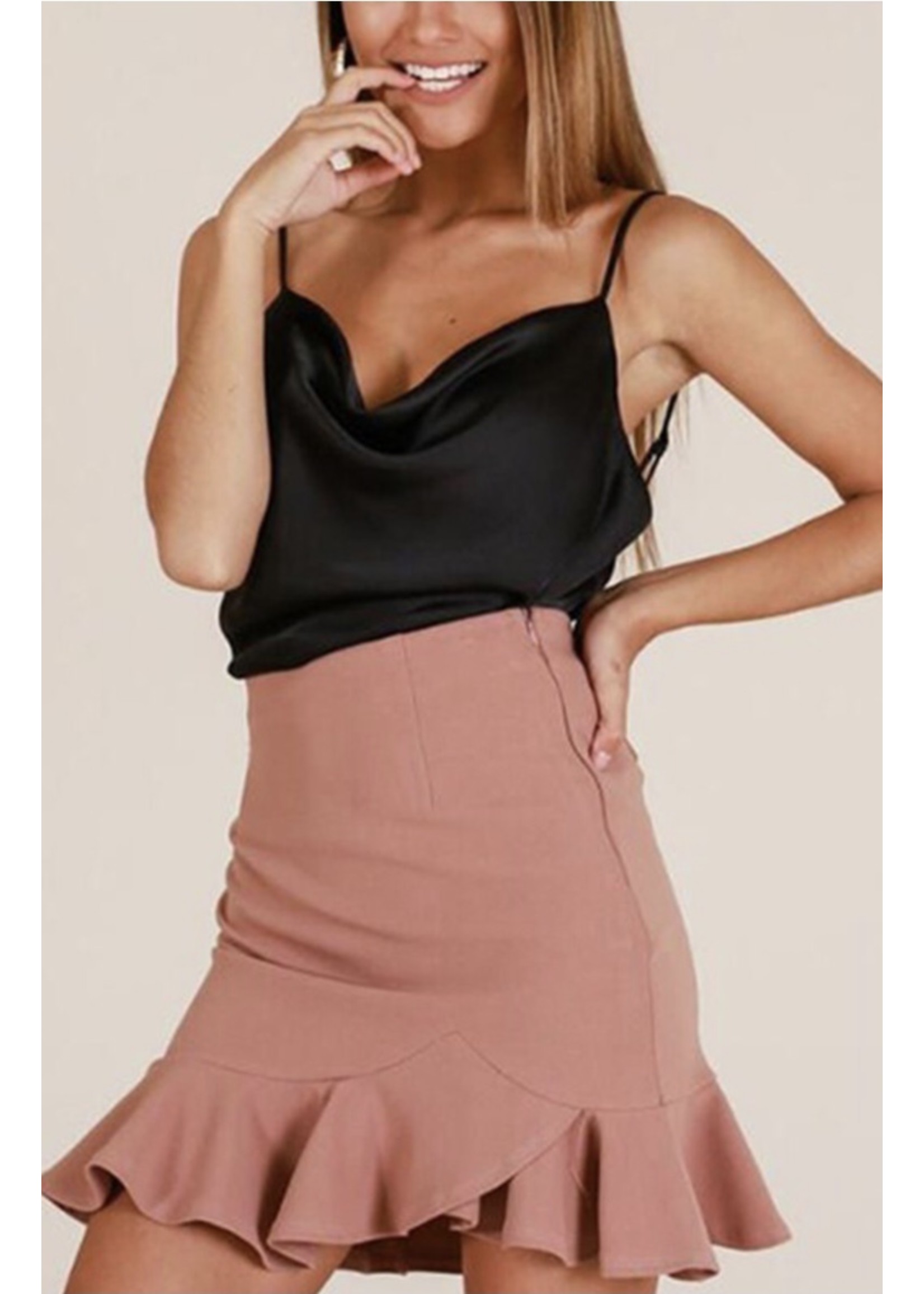 May Blue Satin Cami Top