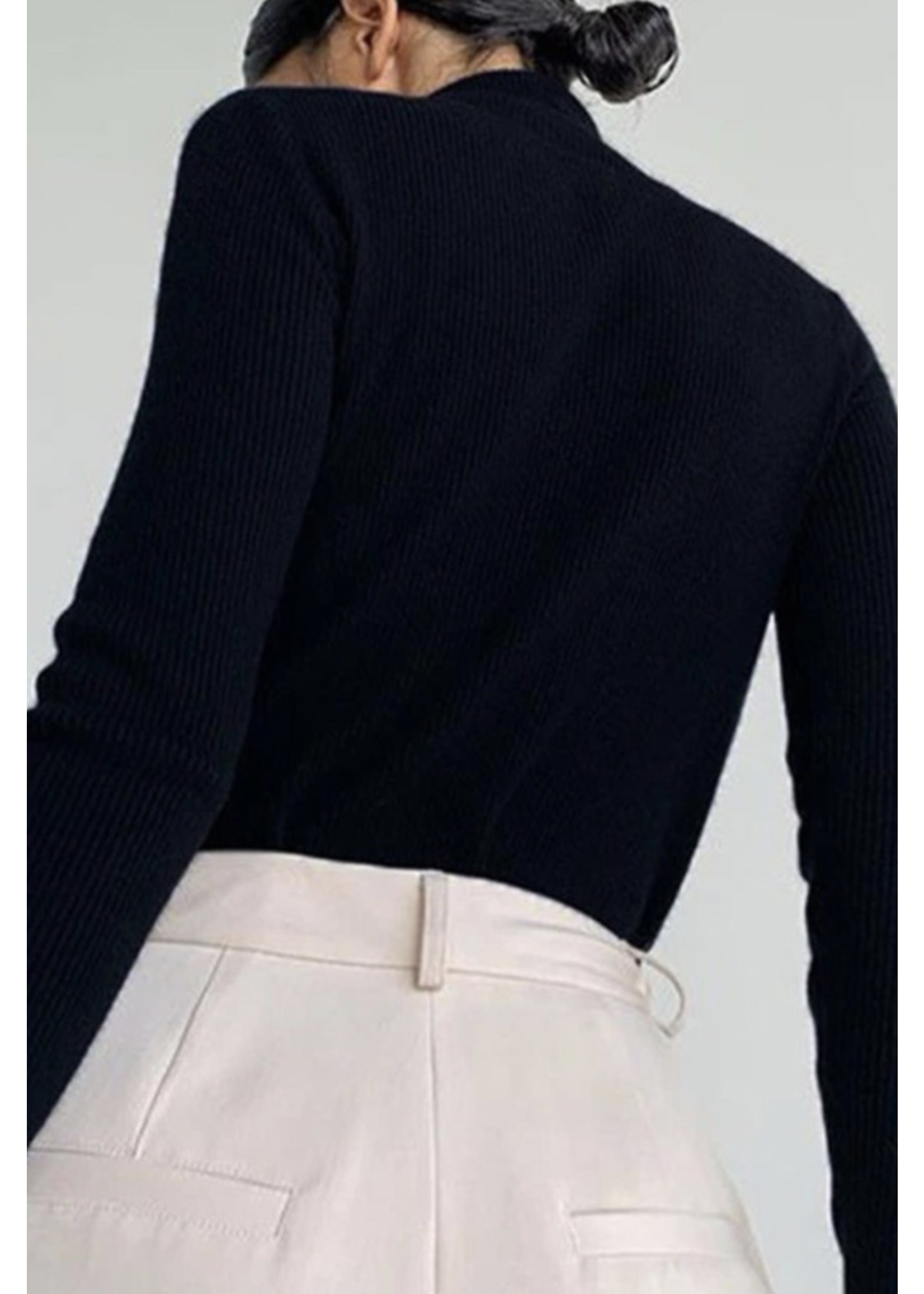 May Blue Keyhole Turtleneck