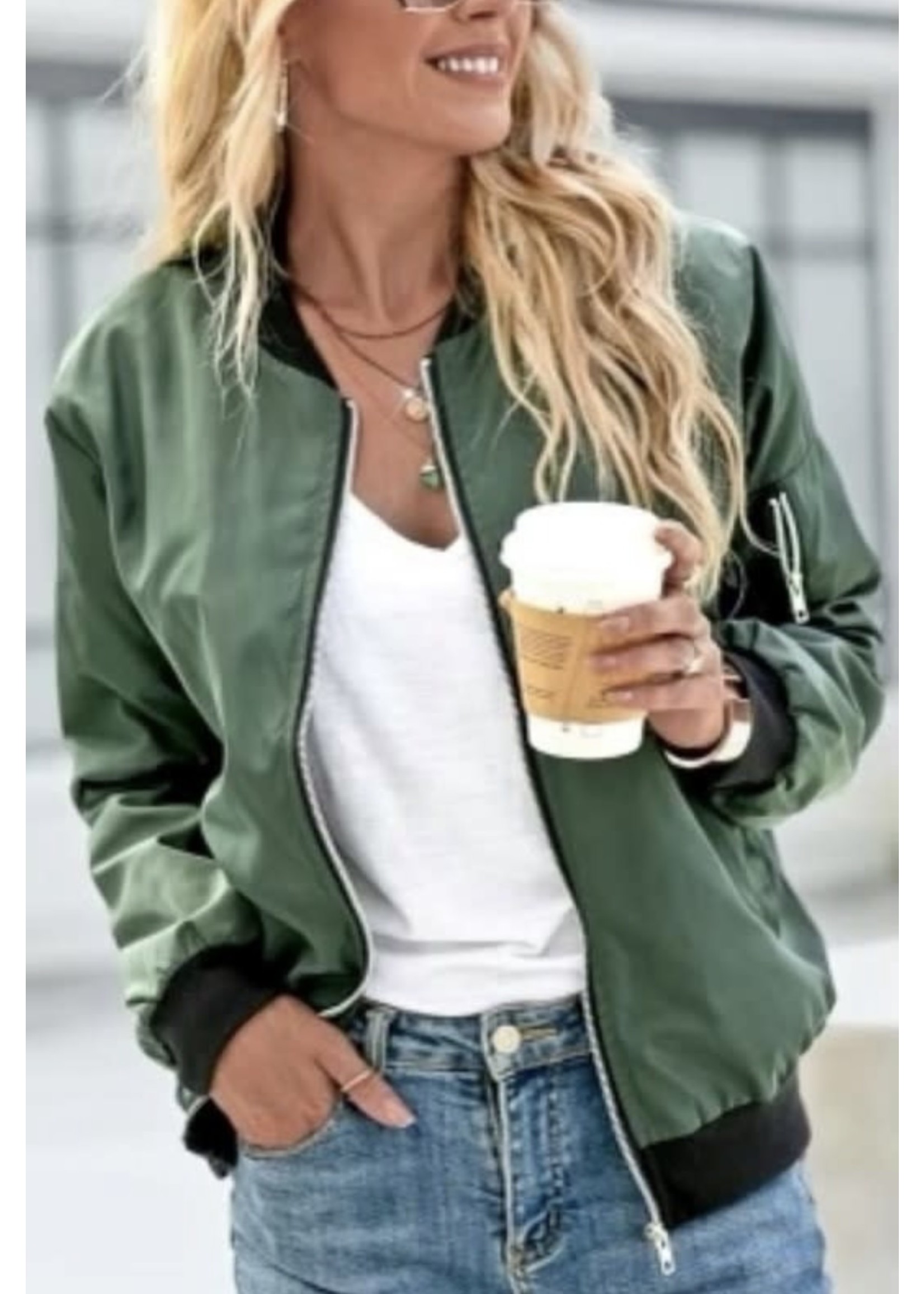Cezele Green Bomber Jacket FA22