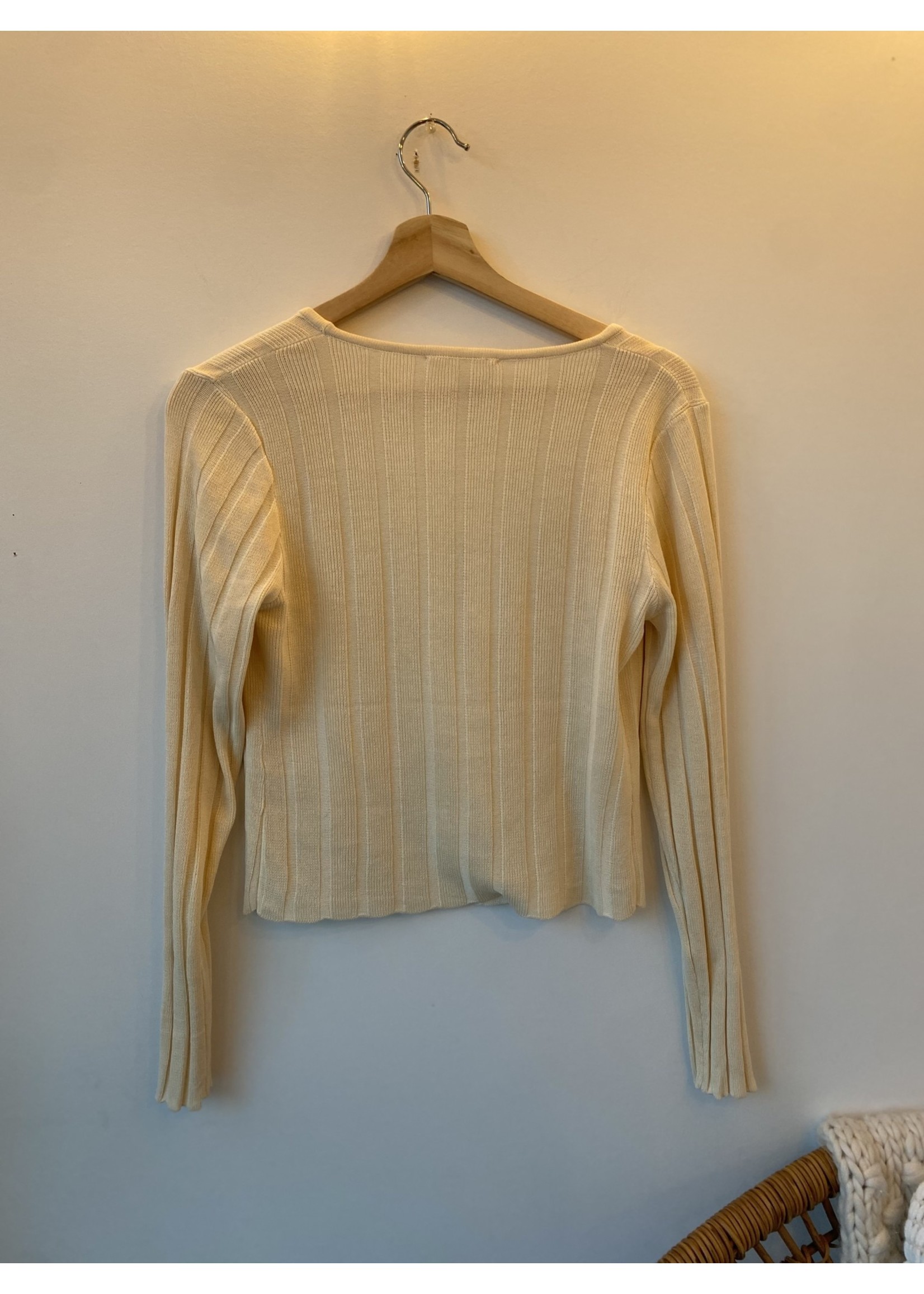 Sage the Label Sage the Label Cream Ribbed Cardigan - W23