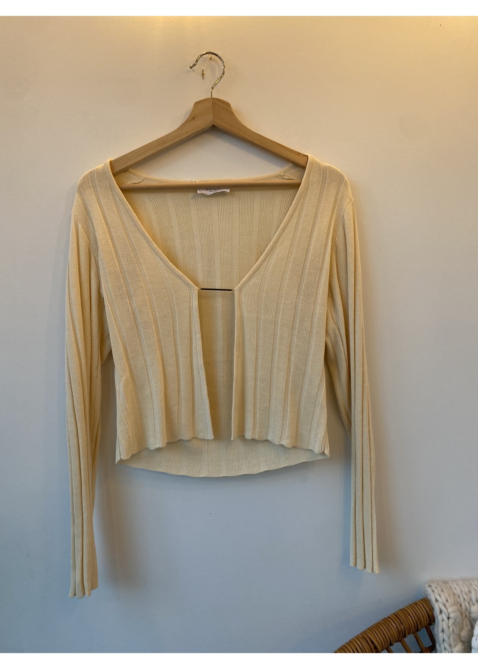 Sage the Label Sage the Label Cream Ribbed Cardigan - W23