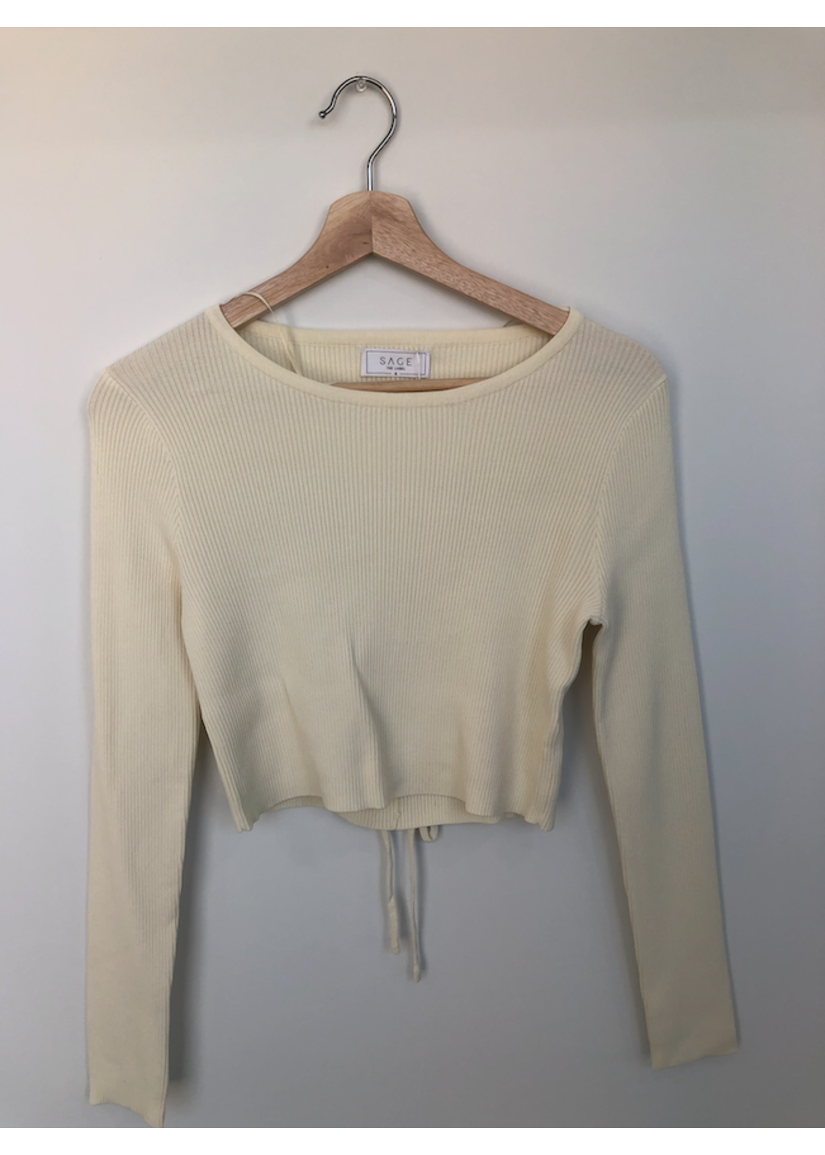 Sage the Label Sage The Label Ivory Ribbed Sweater - SP23