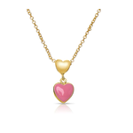 LILY  NILY LN PINK DOUBLE HEART PENDANT