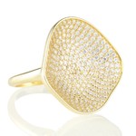 CONCAVE FREEFORM PAVE RING, ADJUSTBALE