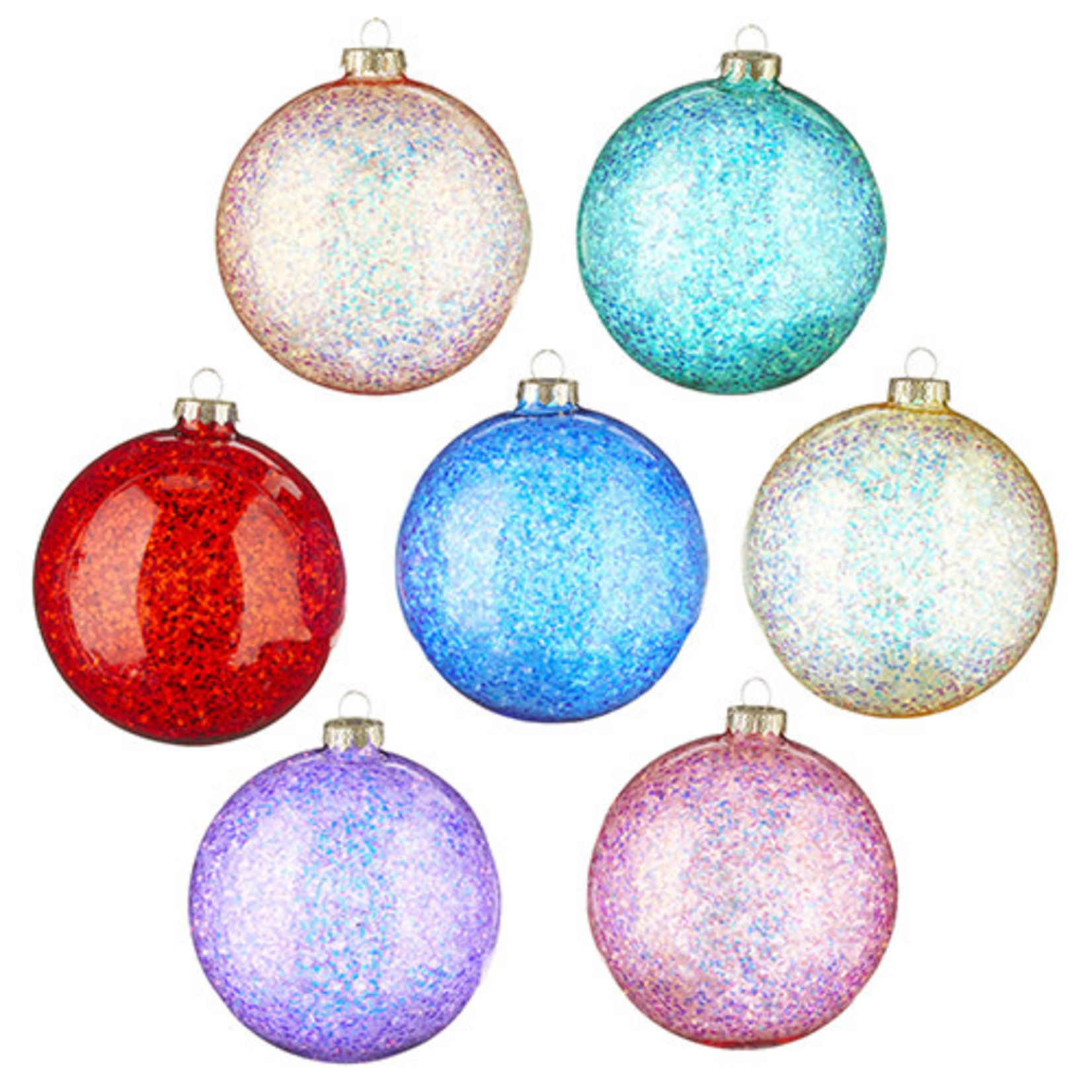 5" GLITTERED BALL ORNAMENT