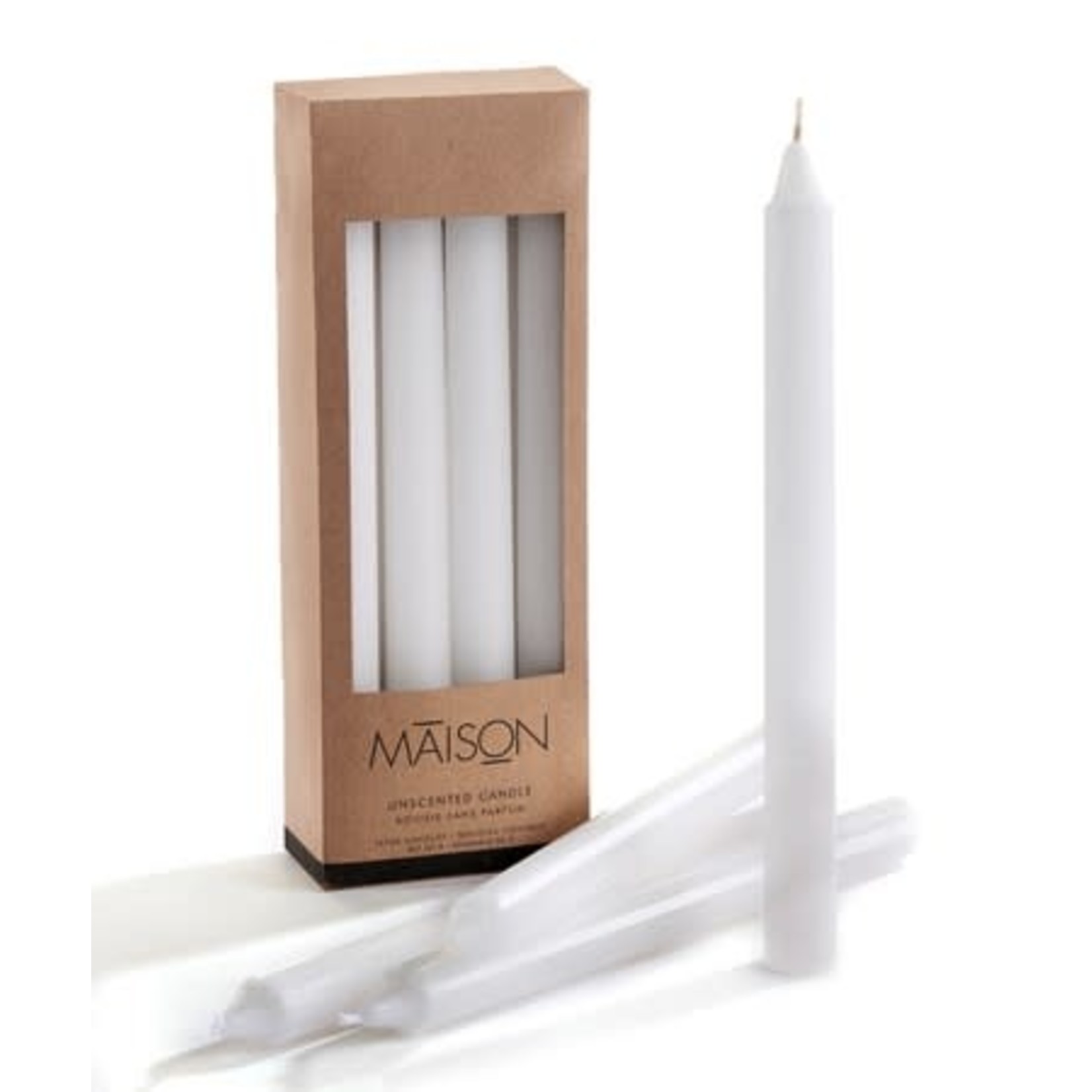 UNSCENTED TAPER CANDLE 8pk