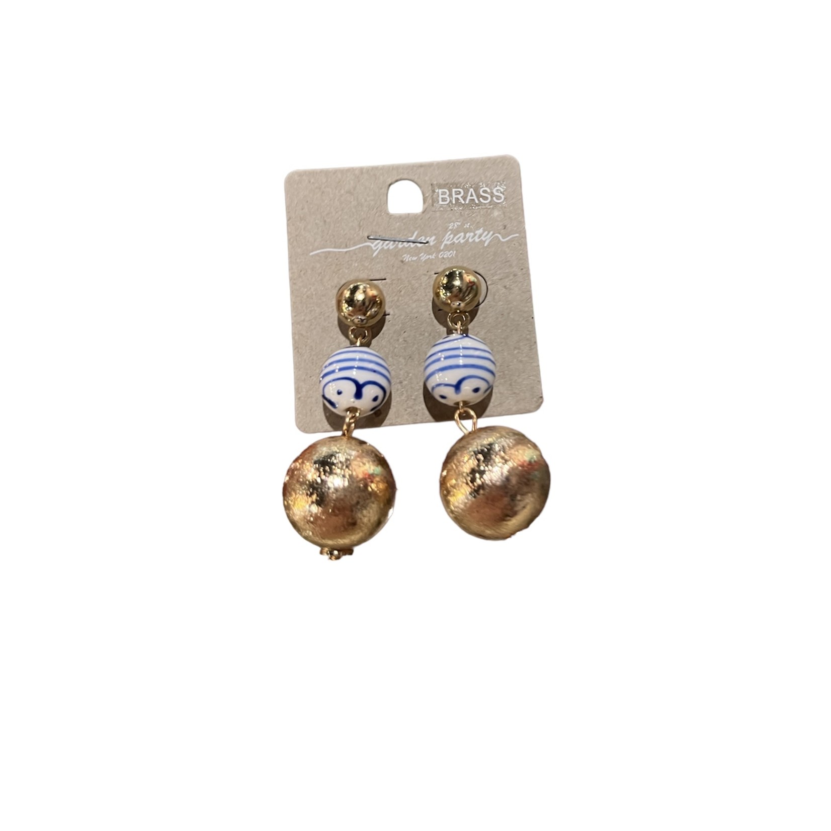 CERAMIC & METAL BALL DANGLE EARRING