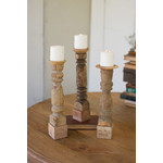 RECLAIMED BANISTER CANDLE STAND SET/3