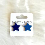 SANDY+RIZZO NAVY BLUE STAR EARRING