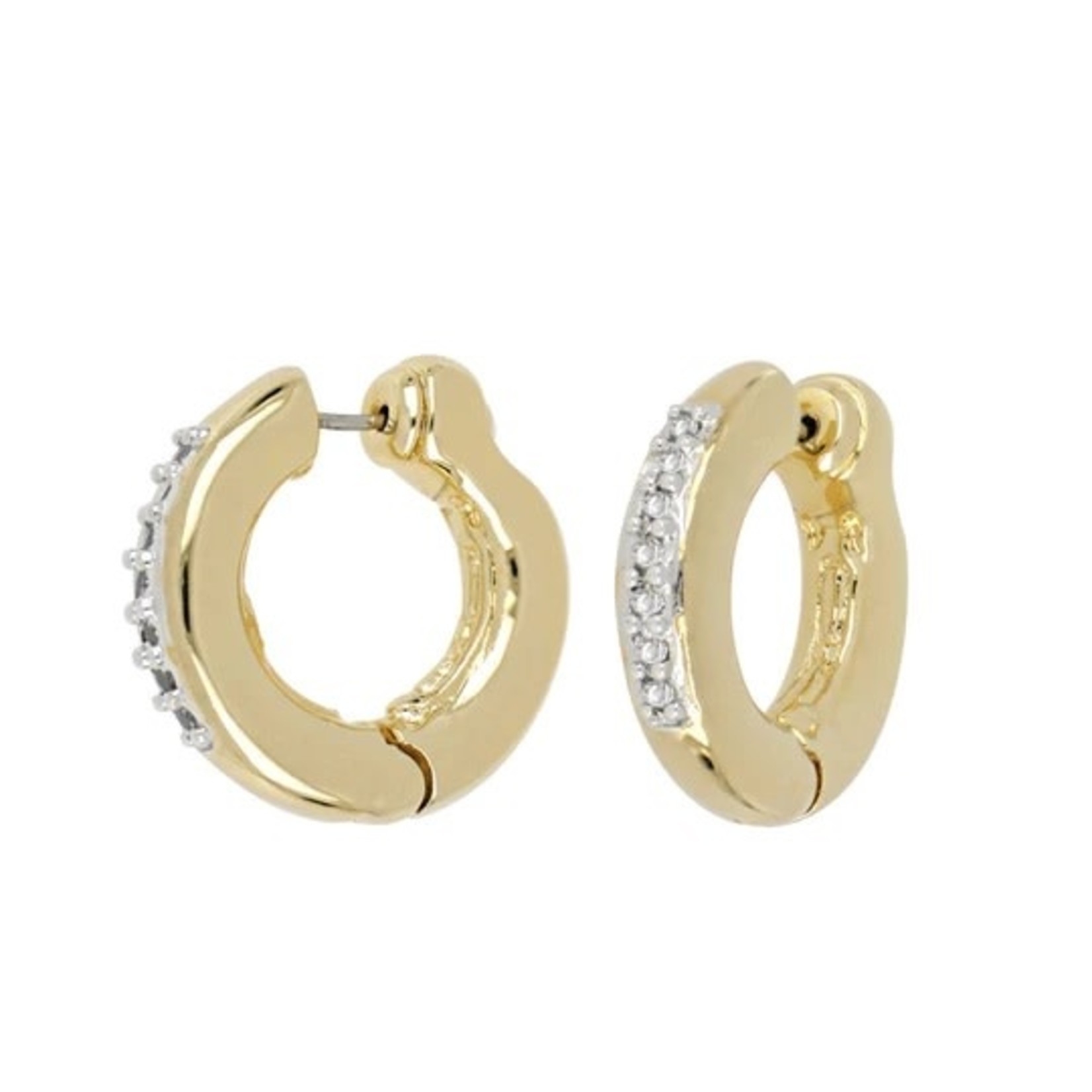 Ciclo D'Amor Large Gold Pavé Huggie Earrings