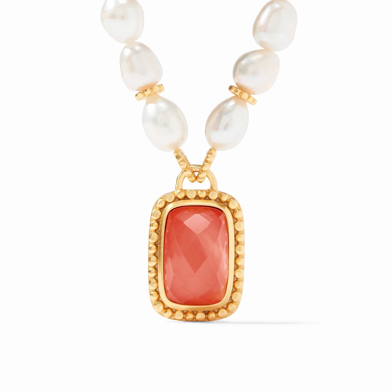 MARBELLA STATEMENT NECKLACE GOLD IRIDESCENT CORAL