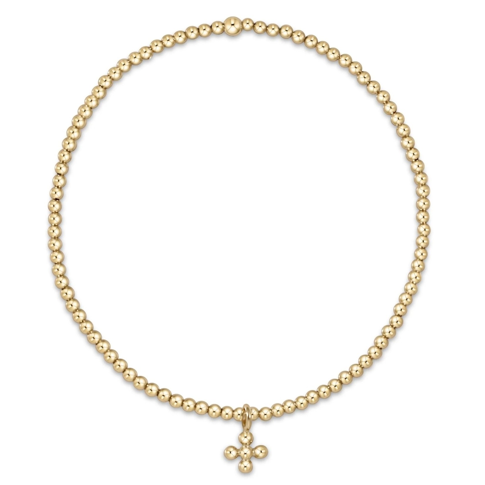 ENEWTON CLASSIC GOLD 2MM BEAD BRACELET CLASSIC BEADED SIGNATURE CROSS