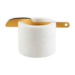 WHITE MARBLE CUP W/ SPREADER