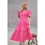 BE BOLD PINK TIERED DRESS