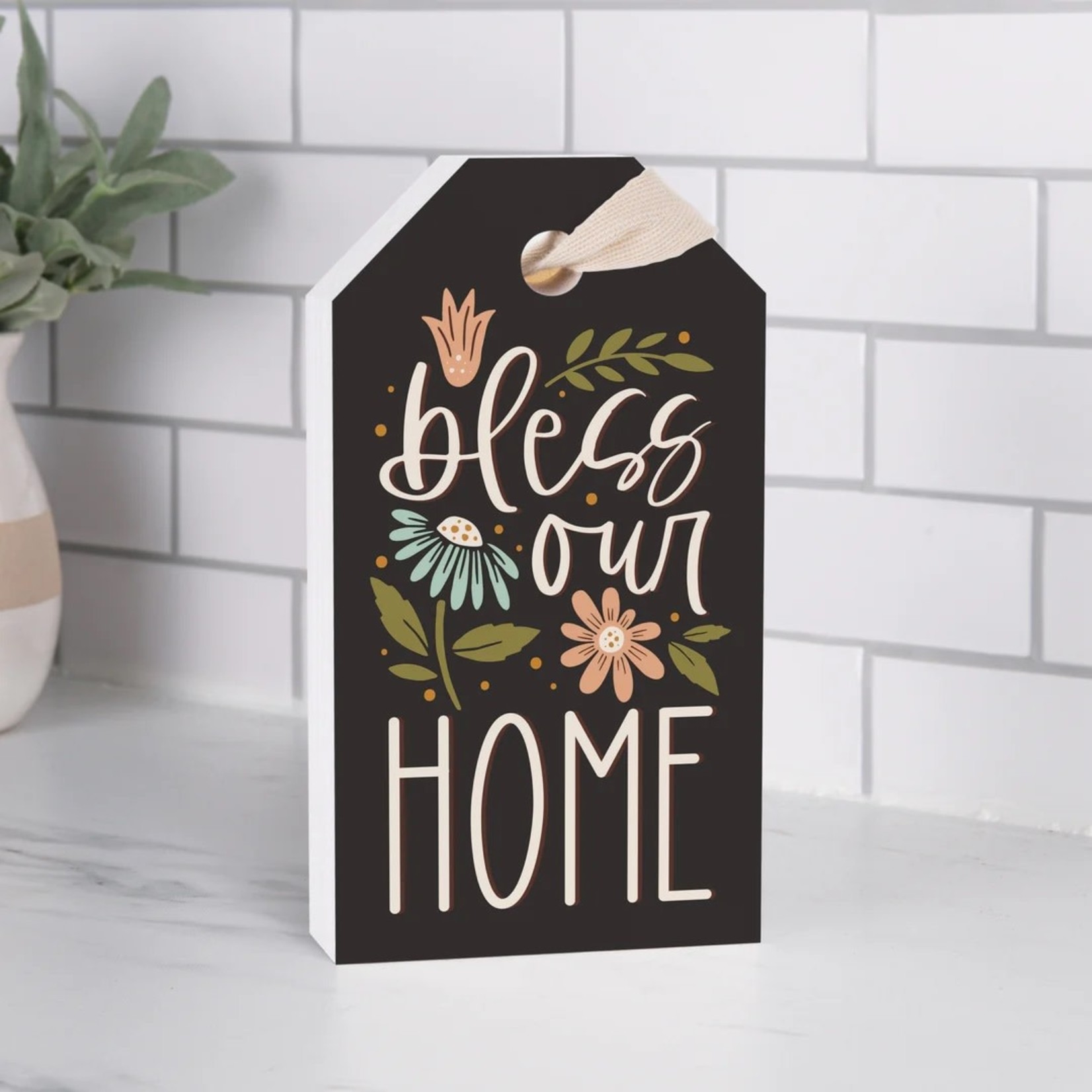 BLESS OUR HOME 4X7 WOODEN BLOCK