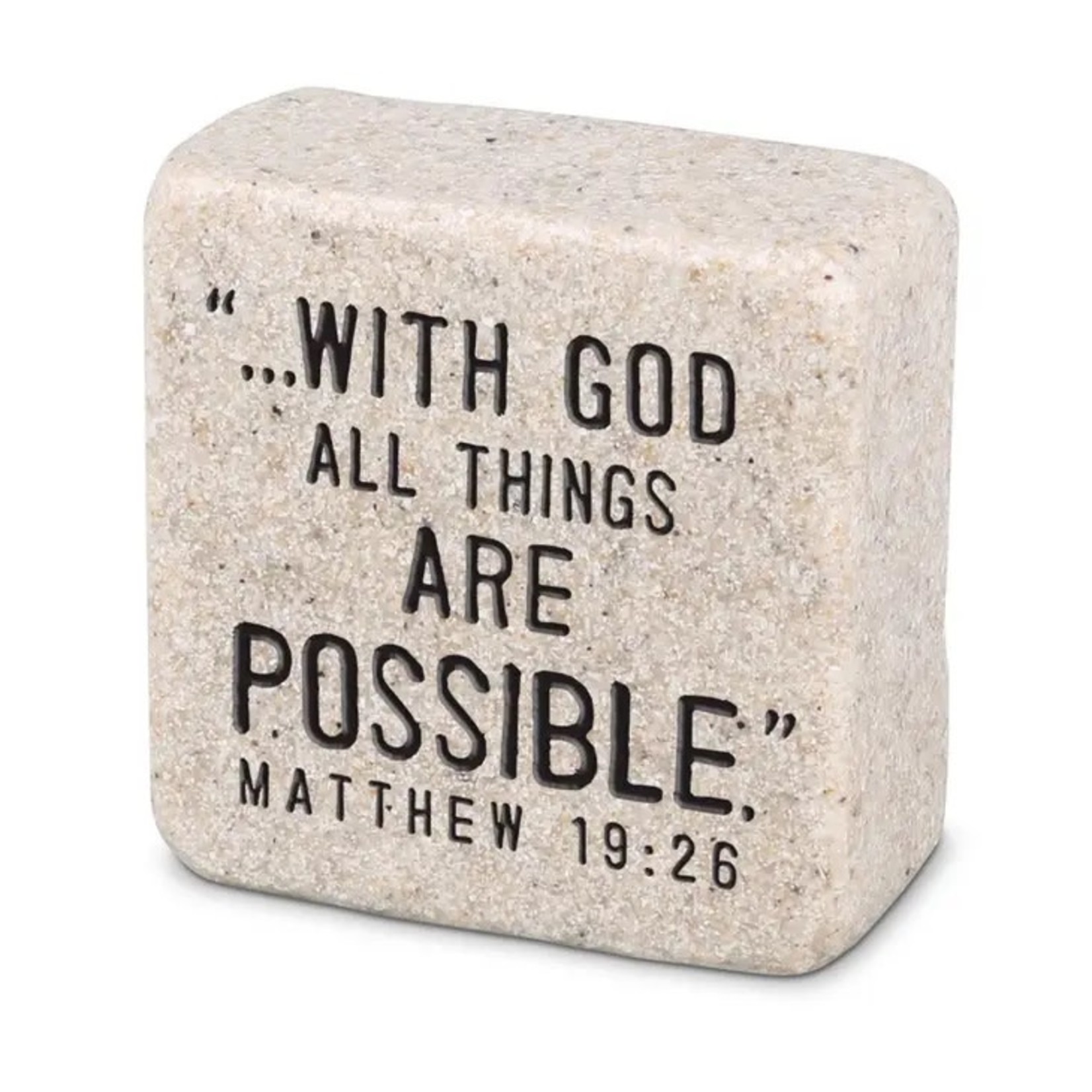 SCRIPTURE BLOCK STONE MATTHEW 19:26