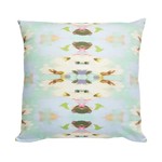 LAURA PARK 22X22 LINEN COTTON PILLOW SUMMER GARDEN LIGHT BLUE