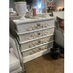 WHITE WASH & LIGHT BLUE 4 DRAWER CHEST