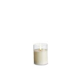 3X4 CLEAR GLASS IVORY PILLAR CANDLE