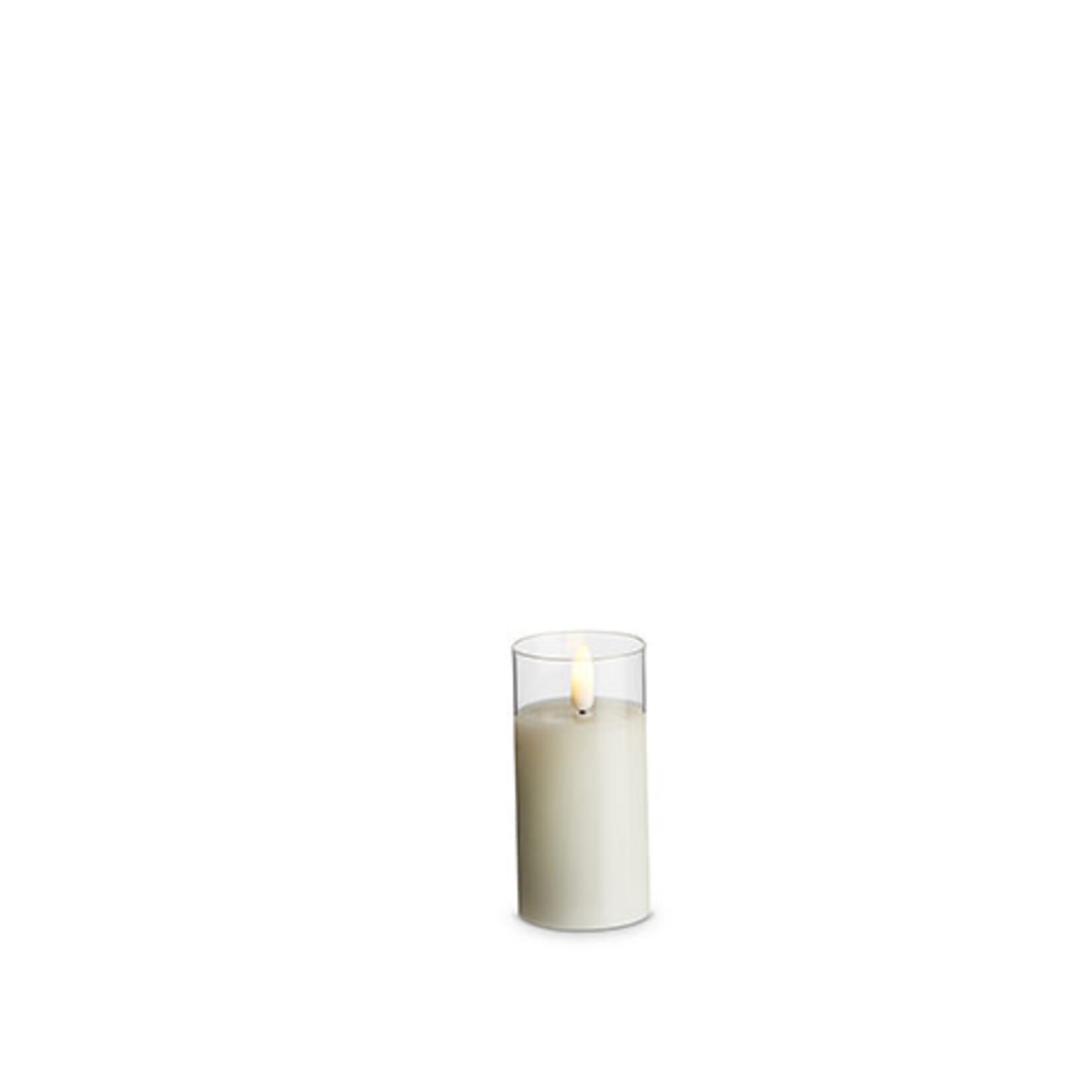 2X4 CLEAR GLASS IVORY PILLAR CANDLE