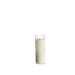 2X6 CLEAR GLASS IVORY PILLAR CANDLE