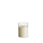 3.5X5 CLEAR GLASS IVORY PILLAR CANDLE