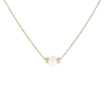 PEROLA SINGLE PEARL NECKLACE GOLD 16-18in