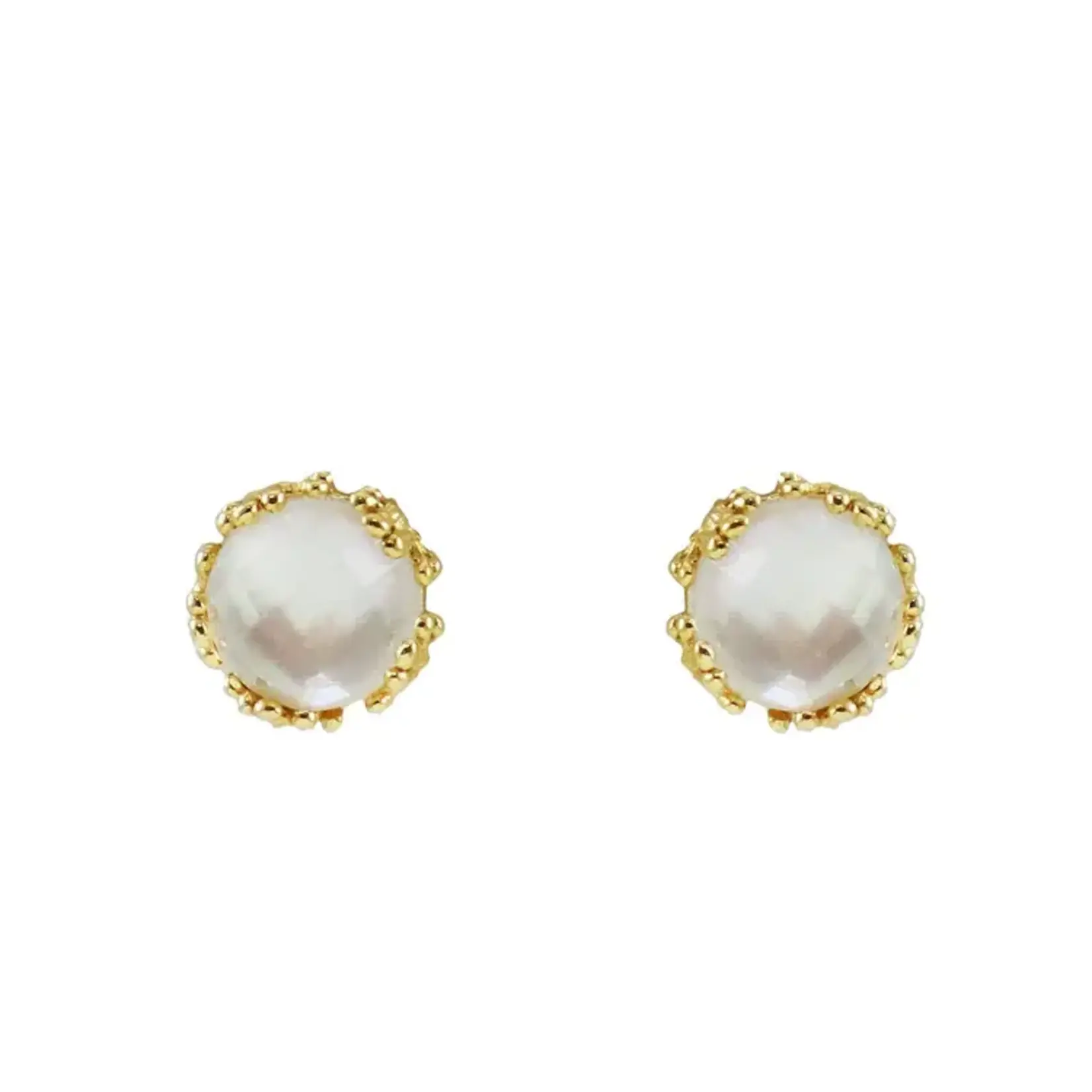 BETHANIE CORAL STUDS 18K MOTHER OF PEARL