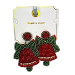 CHRISTMAS BELLS BEADED EARRING