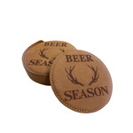 BEER SEASON LEATHER COASTERS 6PK