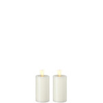 MOVING FLAME SET/2 IVORY WAX VOTIVE CANDLE 2X4