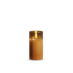 2X4 GOLD GLASS IVORY PILLAR CANDLE