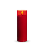 2x6 RED GLASS IVORY PILLAR CANDLE
