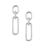SHE'S SPICY LINK STATEMENT EARRINGS SILVER