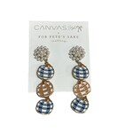 FOR PETES SAKE GINGHAM PUMPKIN EARRINGS