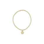 CLASSIC GOLD 2MM BEAD BRACELET - BLESSING SMALL GOLD DISC