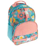TURQUOISE FLORAL PRINT BACKPACK