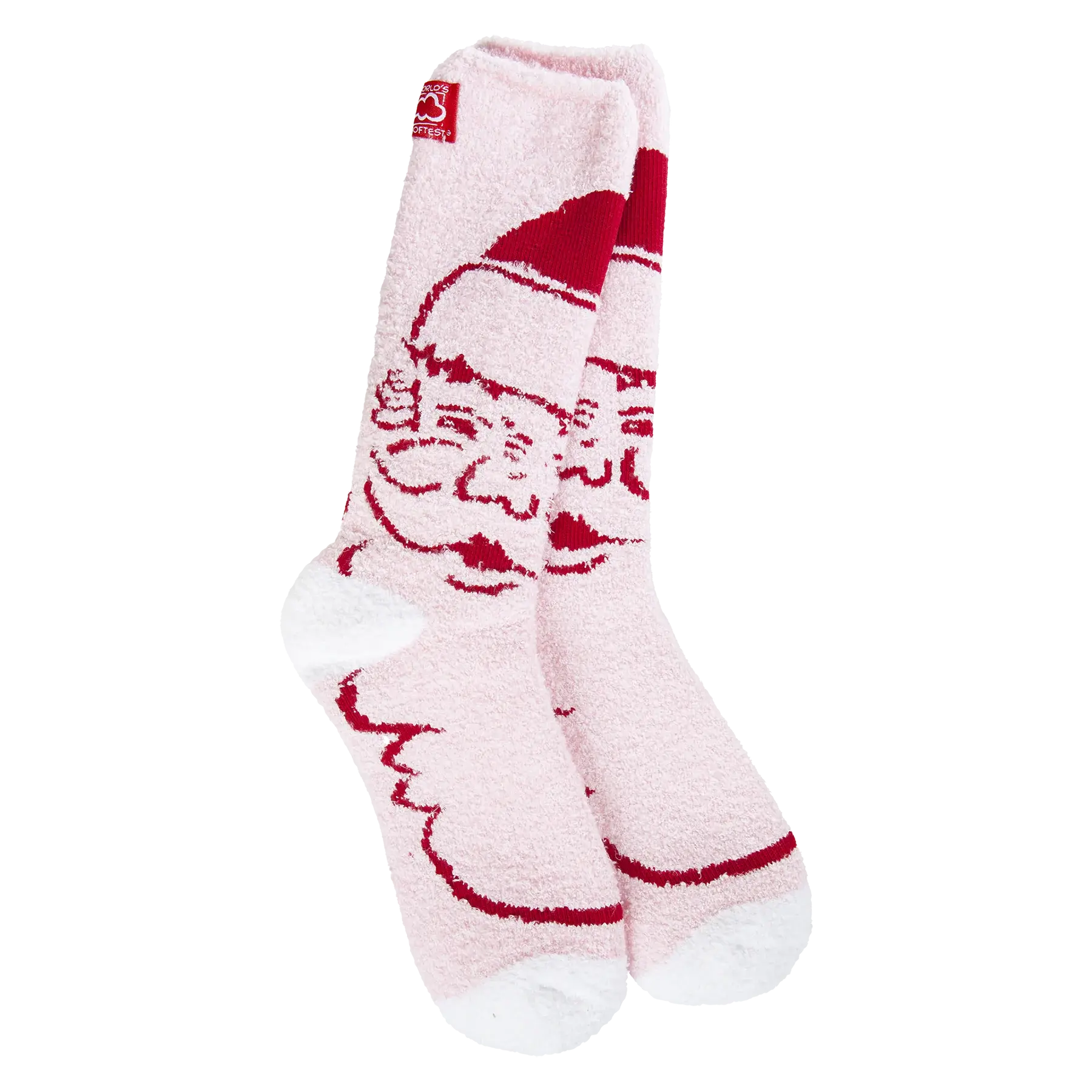 WORLD'S SOFTEST SOCK COZY CREW SOCKS PINK SANTA Southern Accents MS