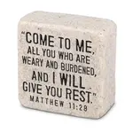 SCRIPTURE BLOCK STONE  MATTHEW 11:28