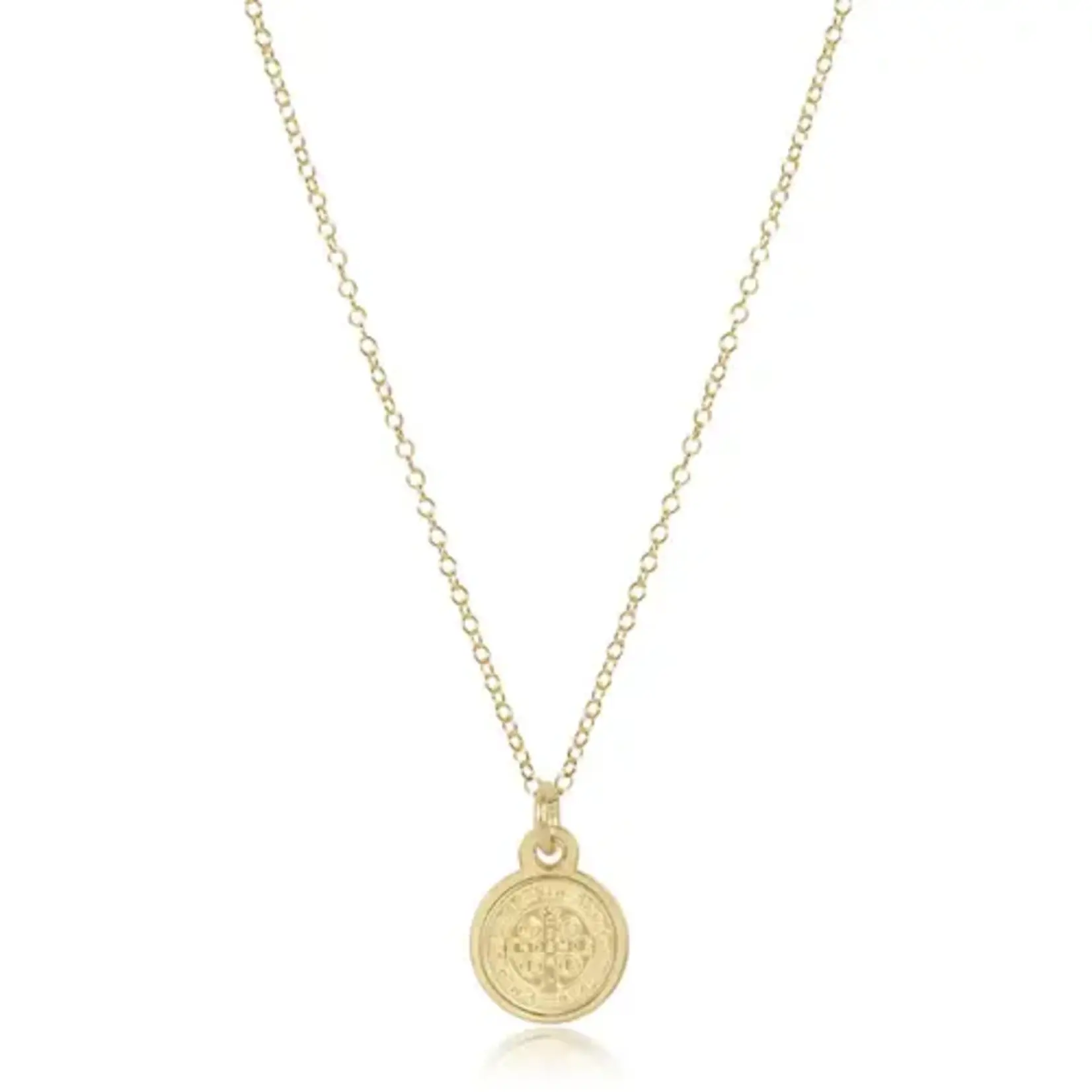 16" NECKLACE GOLD - BLESSING SMALL GOLD DISC