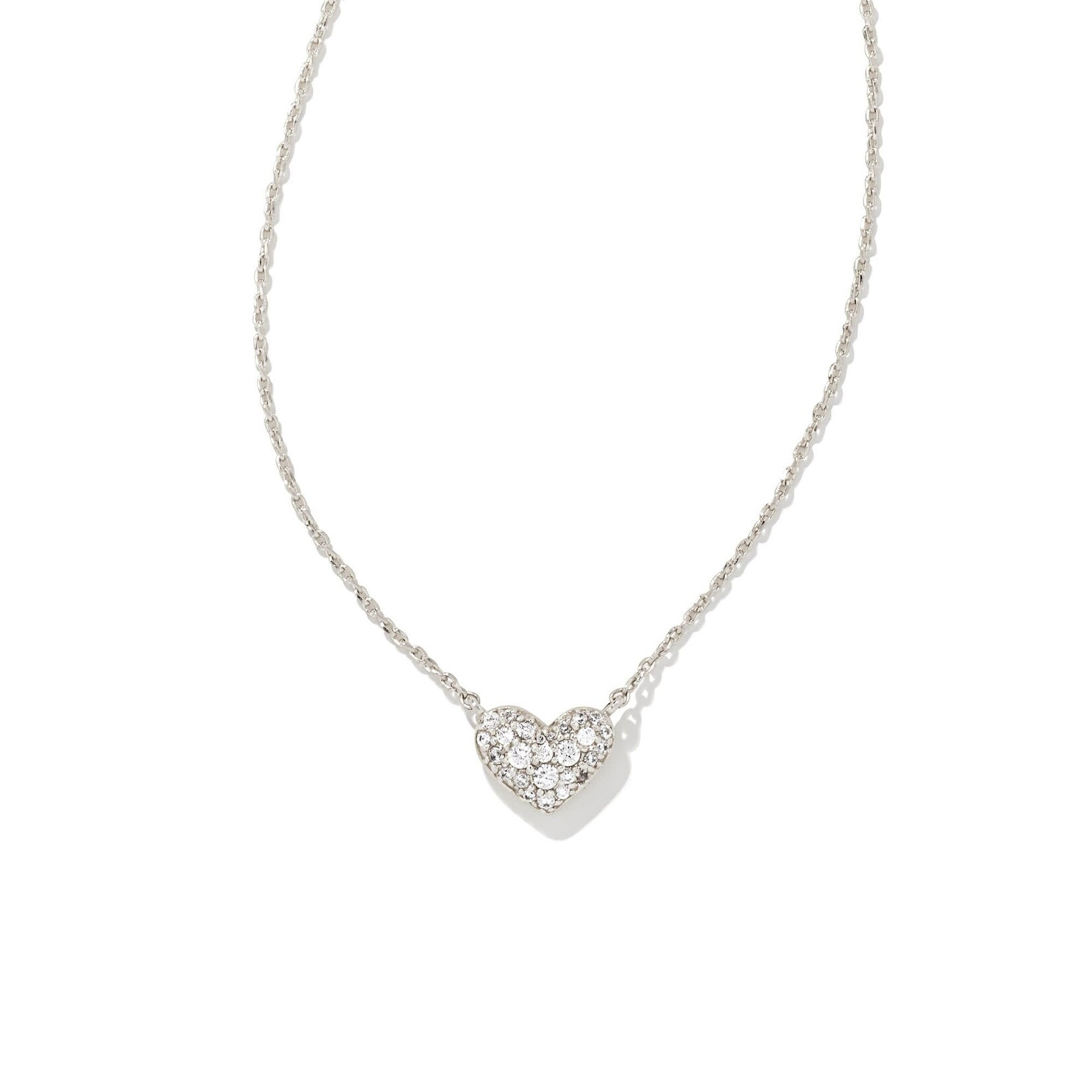 ARI CRYSTAL HEART PAVE NECKLACE