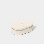 KATIE LOXTON OVAL JEWELRY BOX - OFF WHITE