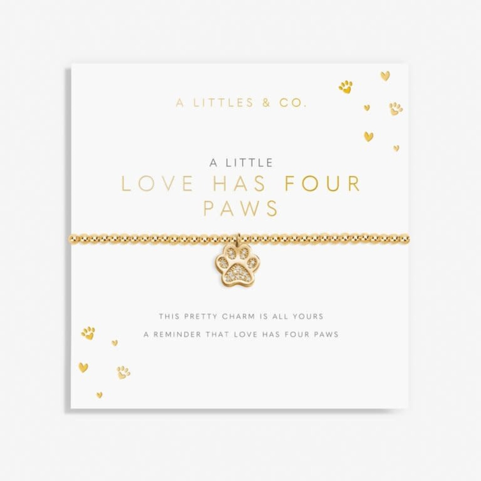 A LITTLES & CO A LITTLE LOVE HAS FOUR PAWS GOLD BRACELET