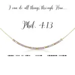 DOT & DASH PHILLIPIANS 4:13  MORSE CODE NECKLACE