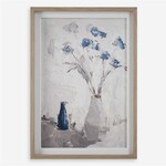 BLUE FLOWERS IN VASE PRINT 29 W X 41 H X 3