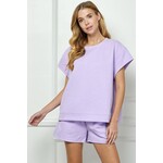 SEE AND BE SEEN KEEP IT CASUAL TEXTURED TOP - LAVENDER