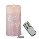 PINK FLORAL EMBOSSED WATER CANDLE