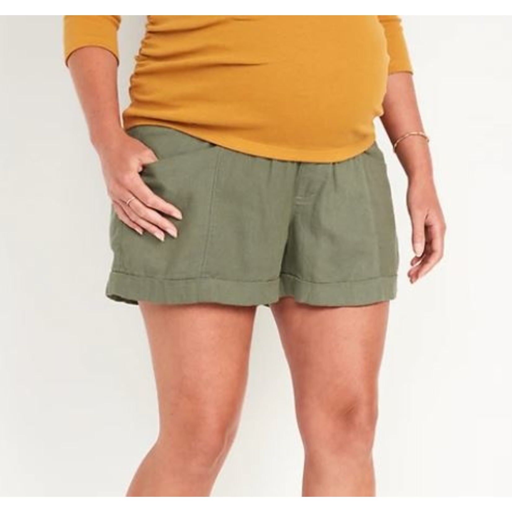 old navy linen maternity shorts